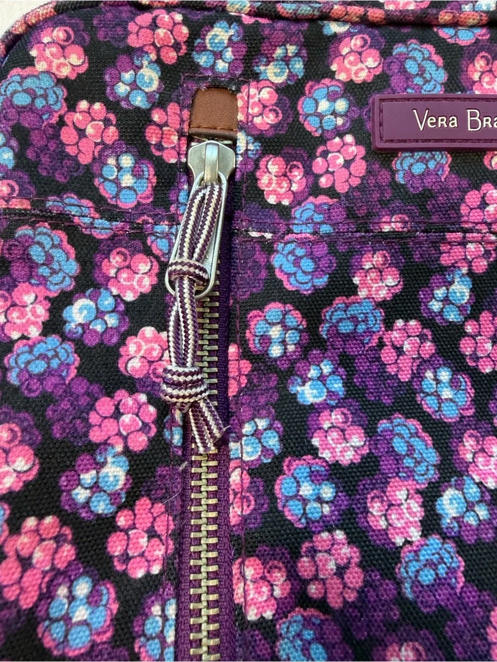 Vera Bradley‎ Purple Floral Quilted Carryall/ lunchbox